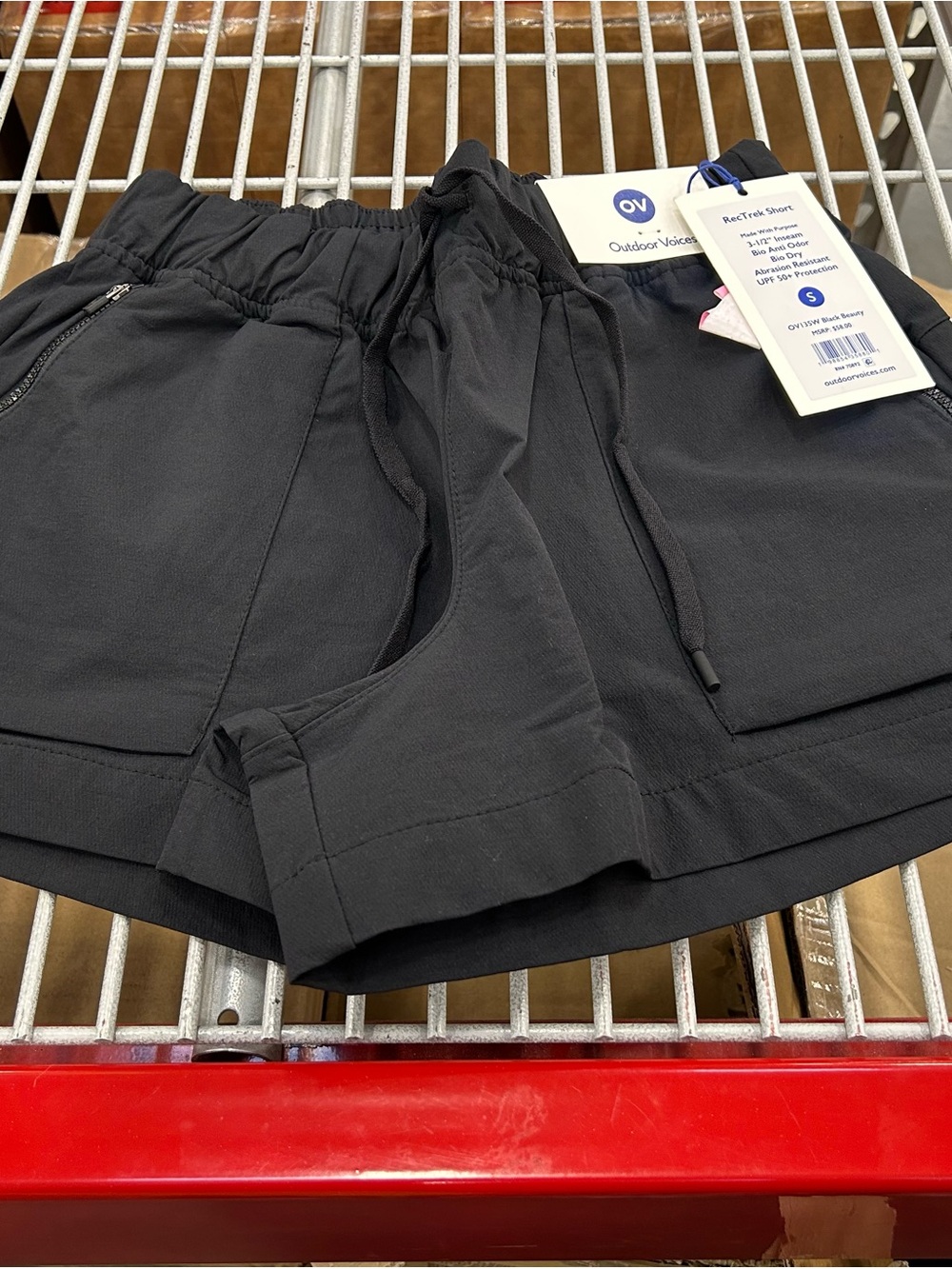 Outdoor Voices Black RecTrek Active Shorts with Zip Pocket